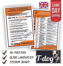 Listing image for COSHH Health & Safety Posters 2 x Laminated A4 on Heavy Card