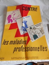 Listing image for Vintage poster french workplace safety 1955 140B Professional illnesses Ansieau