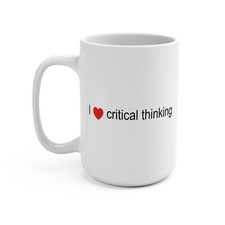 Listing image for Critical thinking meme mug coffee tea office gift white elephant