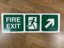 Listing image for 1x FIRE EXIT UP RIGHT Health & Safety Sign Self Adhesive 435mm x 145mm Sticker27
