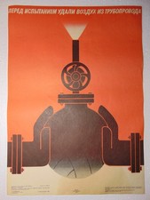 Listing image for Original Soviet Poster Nuclear Power plant Energy Safety Steam Pipeline Pressure