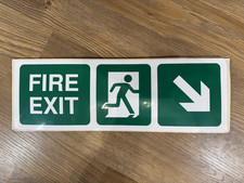 Listing image for 1x FIRE EXIT DOWN RIGHT Health & Safety Sign Self Adhesive 435mmx145mm Sticker27